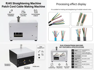 RJ45 egyengető gép patch kábel gyártó gép JW-P08
