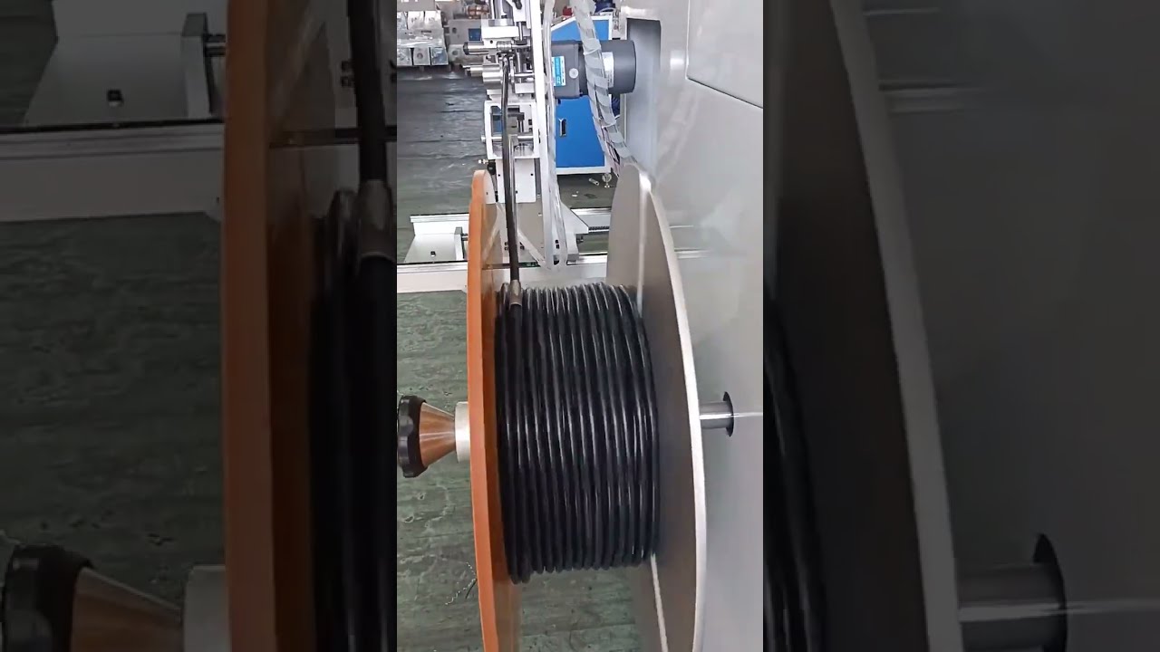 50 kg kapacitású, padlóra álló automata huzaltekercselő gép – számlálás, vágás, tekercselés egyben!